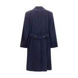 Brunello Cucinelli Blue Wool Oves Aries Coat