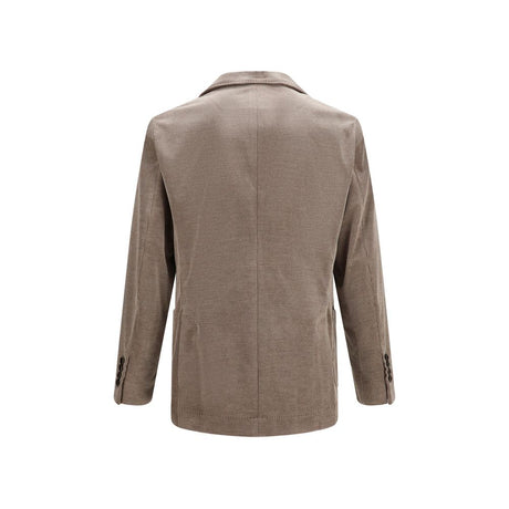 Brunello Cucinelli Gray Cotton Full-Length Jacket