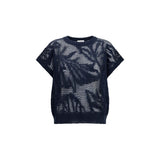 Brunello Cucinelli Blue Linen T-Shirt