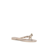 Valentino Garavani Beige Cotton Flip-Flop Sandals