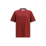 Brunello Cucinelli Bordeaux Cotton T-Shirt