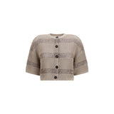 Brunello Cucinelli Beige Cotton Cardigan
