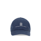 Brunello Cucinelli Blue Cotton Cap (Baseball Hat)