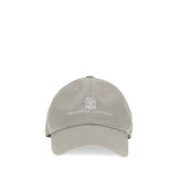 Brunello Cucinelli Gray Cotton Cap (Baseball Hat)