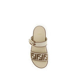 Fendi Brown Raffia Flat Sandals
