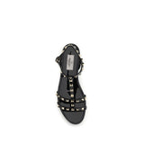 Valentino Garavani Black Rubber Flat Sandals