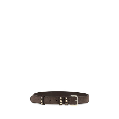 Valentino Garavani Brown Suede Leather Regular Belt