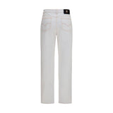 Versace White Cotton High-Waisted Jean