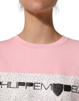 Philippe Model Pink Cotton Logo Long Sleeves Pullover Sweater