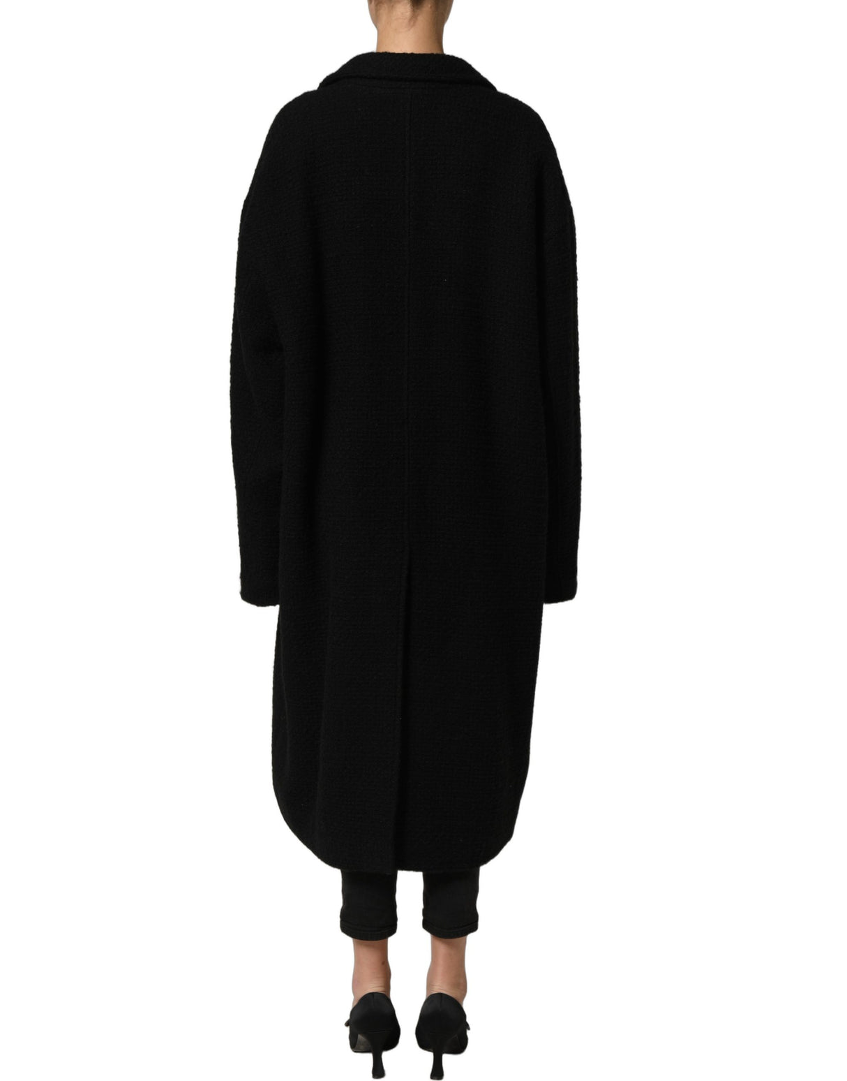 Dolce & Gabbana Black Double Breasted Men Trench Coat Jacket