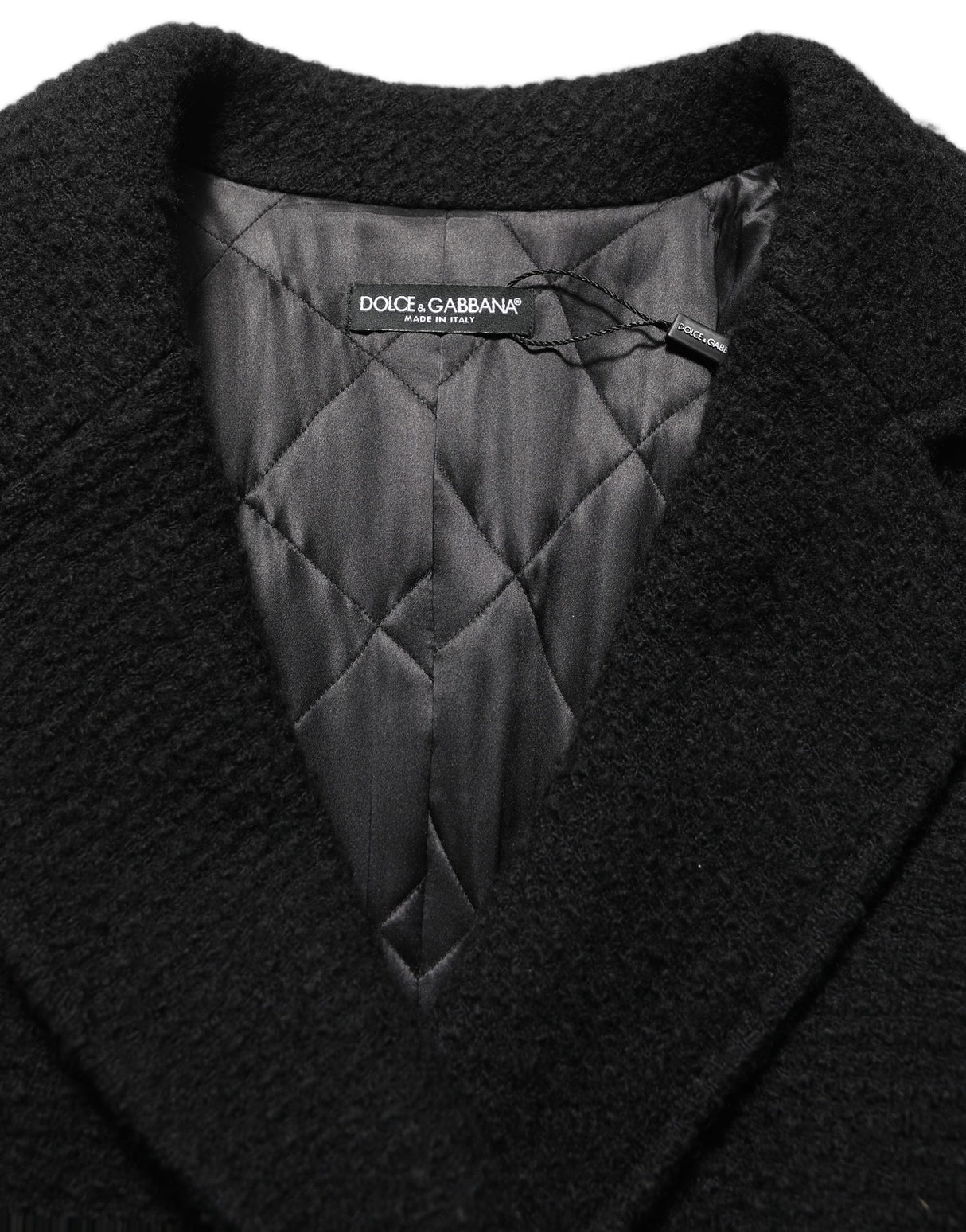Dolce & Gabbana Black Double Breasted Men Trench Coat Jacket