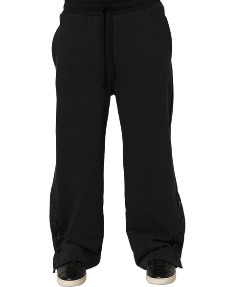 Dolce & Gabbana Black Drawstring Viscose Jogger Men Sweatpants Pants