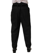 Dolce & Gabbana Black Pinstripe Wool Men Dress Trouser Pants