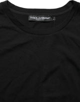 Dolce & Gabbana Black Wool Crew Neck Short Sleeves Men T-shirt