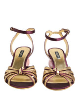Dolce & Gabbana Purple Gold Keira Pearl Heels Sandals Shoes