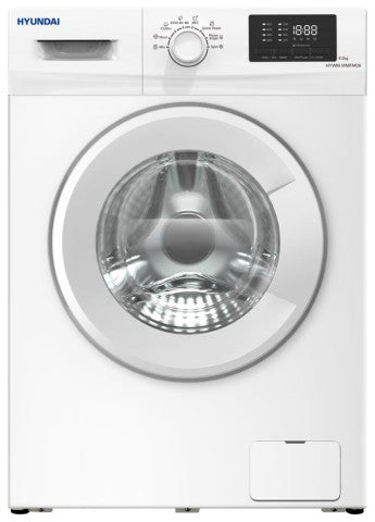 HYUNDAI WASHING MACHINE, 8KG, F, 1200RPM, 13 PROGRAMS, 220V, MEMORY OF POWER INPUT, OVERHEATING CONTROL, SOUND OFF FUNCTION, CHILD LOCK, UNIVERSAL MOTOR, SINGLE WATERINLET, LED DISPLAY, WHITE, 595x520x850