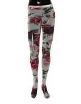 Dolce & Gabbana White Nylon Floral Print Tights Stockings Socks