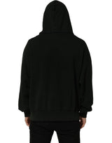 Dolce & Gabbana Black Cotton Hooded Men Sweatshirt Sweater