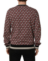 Dolce & Gabbana Red Logo Cotton Jacquard Sweatshirt Sweater
