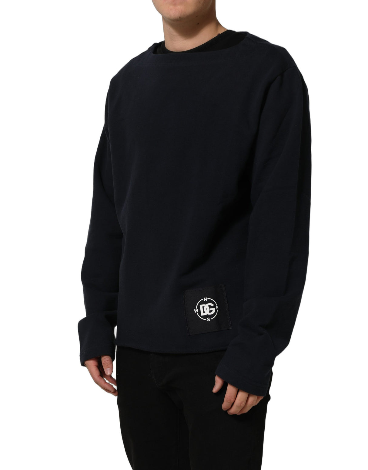 Dolce & Gabbana Dark Blue Logo Cotton Sweatshirt Sweater