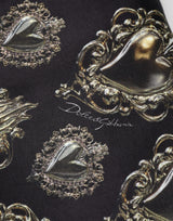 Dolce & Gabbana Black Sacred Heart Cotton Sweatshirt Sweater