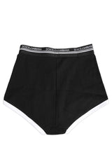 Dolce & Gabbana Black White Logo Waistband Coulotte Panty Underwear