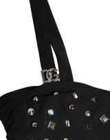 Dolce & Gabbana Black Embellished Cutout Bandeau One Piece Swimwear