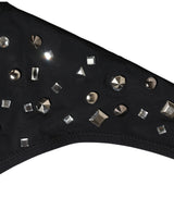 Dolce & Gabbana Black Embellished Cutout Bandeau One Piece Swimwear
