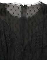Dolce & Gabbana Black Lace Trim Sleeveless A-line Mini Dress