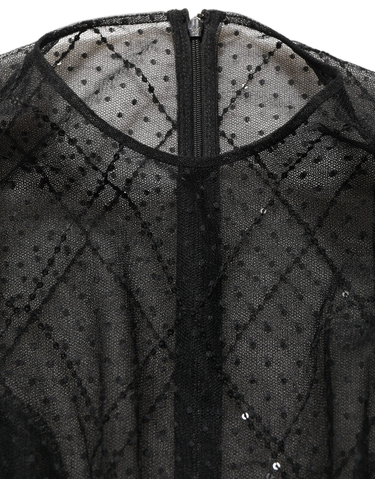Dolce & Gabbana Black Mesh Lace Long Sleeved Maxi Gown Dress