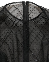 Dolce & Gabbana Black Mesh Lace Long Sleeved Maxi Gown Dress