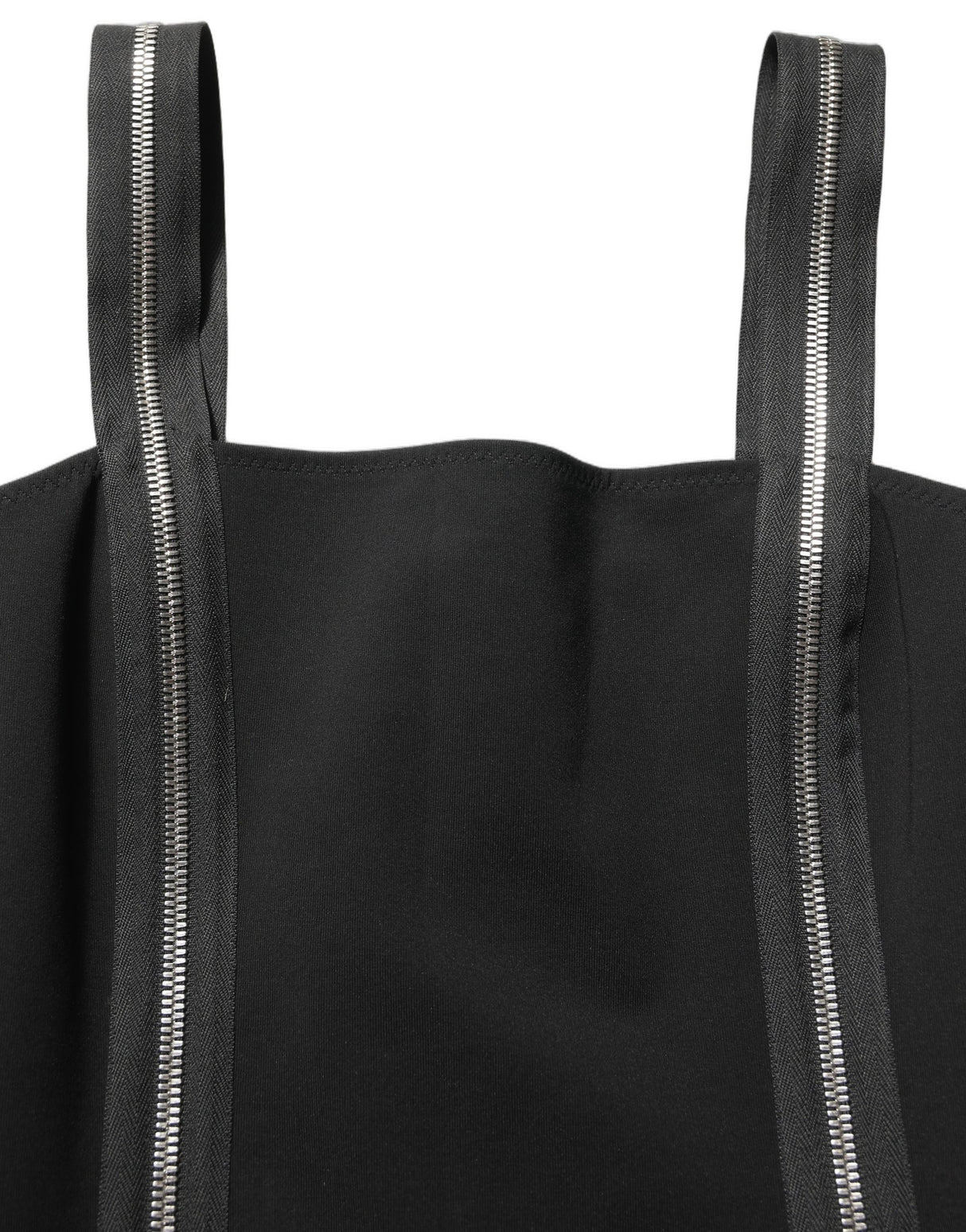 Dolce & Gabbana Black Sleeveless Front Zipper Midi Dress