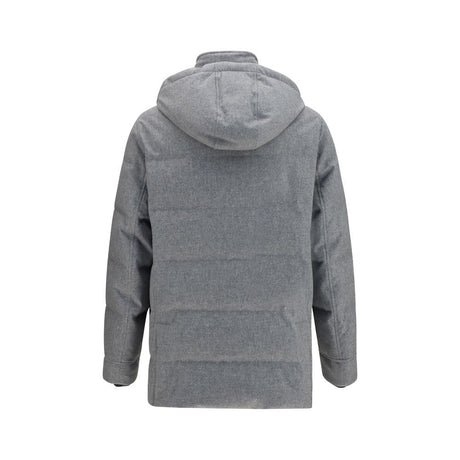 Brunello Cucinelli Gray Cashmere Full-Length Jacket