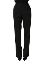 Dolce & Gabbana Black High Waist Straight Dress Trouser Pants