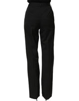 Dolce & Gabbana Black High Waist Straight Dress Trouser Pants