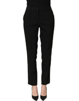 Dolce & Gabbana Black HighWaist Straight Dress Trouser Pants