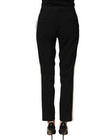 Dolce & Gabbana Black HighWaist Straight Dress Trouser Pants