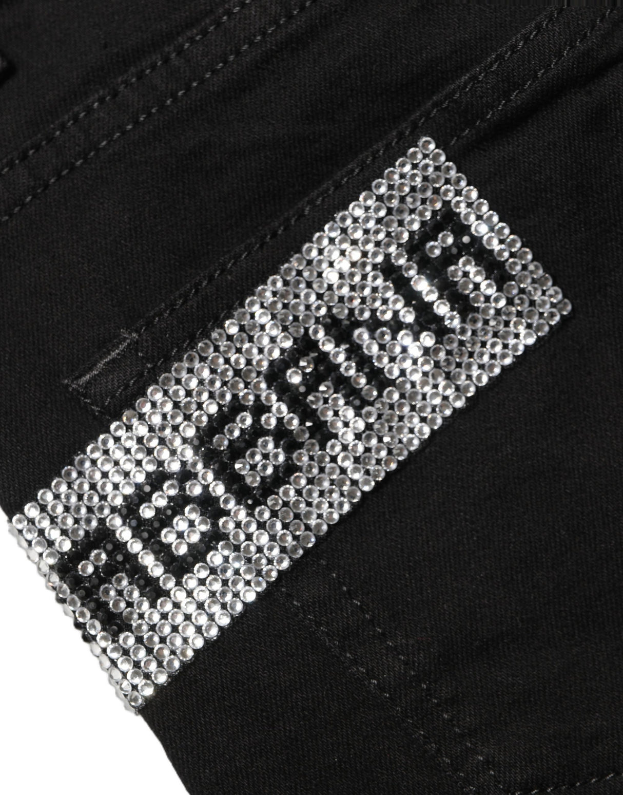 Dolce & Gabbana Black Grace Rhinestone HighWaist Denim Jeans