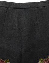 Dolce & Gabbana Black Floral Macramé High Waist A-line Skirt