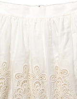 Dolce & Gabbana White Floral Embroidered A-line Mini Skirt