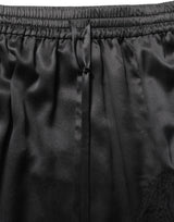 Dolce & Gabbana Black Lace Trimmed Satin Side Slit Skirt