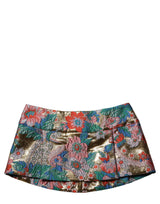 Dolce & Gabbana Multicolor Floral Jacquard MidWaist Mini Skirt