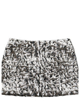 Dolce & Gabbana Silver Leopard Jacquard Mid Waist Mini Skirt