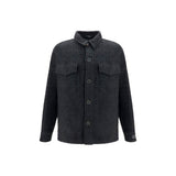 Balmain Black Cotton Full-Length Jacket