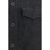 Balmain Black Cotton Full-Length Jacket
