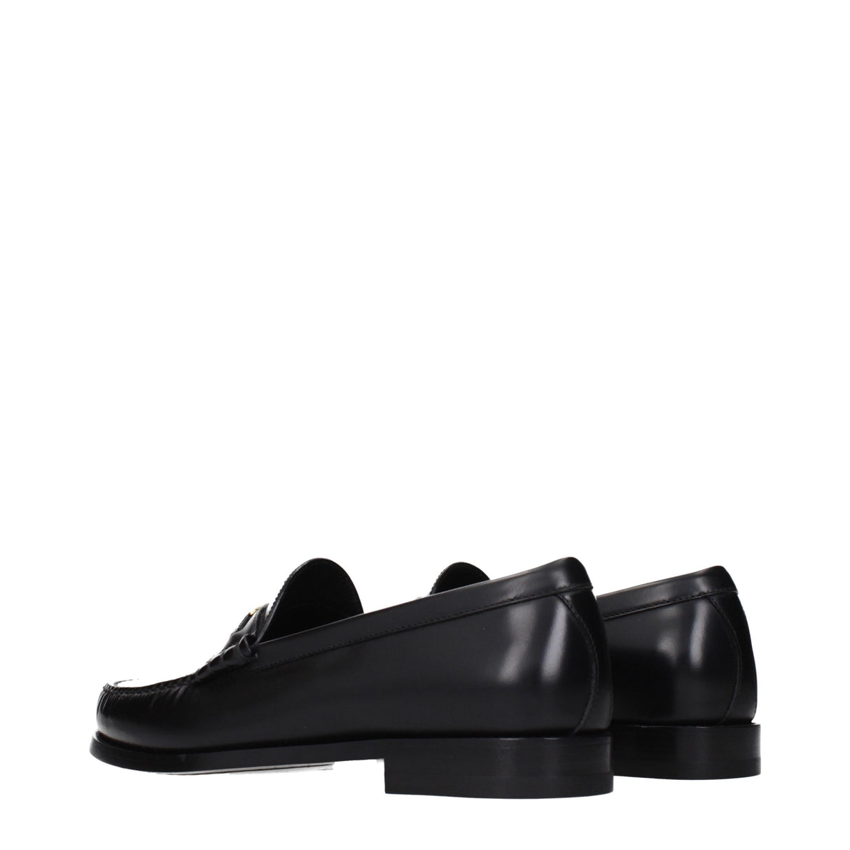 Celine Black Leather Slip-On Loafers