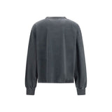 Ganni Gray Cotton Sweatshirt