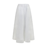 Brunello Cucinelli White Cotton Long Skirt