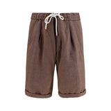 Brunello Cucinelli Brown Linen Bermuda Shorts