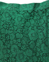 Dolce & Gabbana Green Lace High Waist Mermaid Midi Skirt